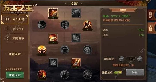 万王之王3D游戏攻略：剑圣天赋加点深度解析，持强凌弱点满策略分享